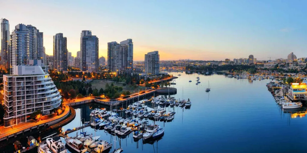 vancouver harbor view with urban apartment buildings bay boat canada 649448 2638